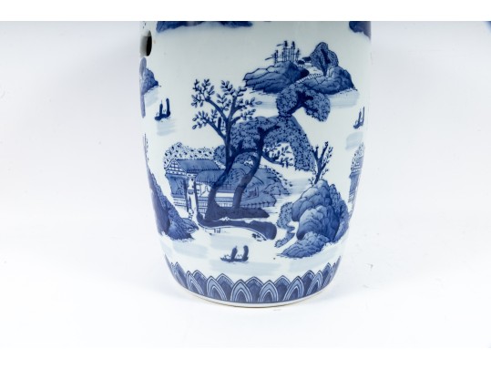Chinese Blue/White Porcelain Garden Stool 