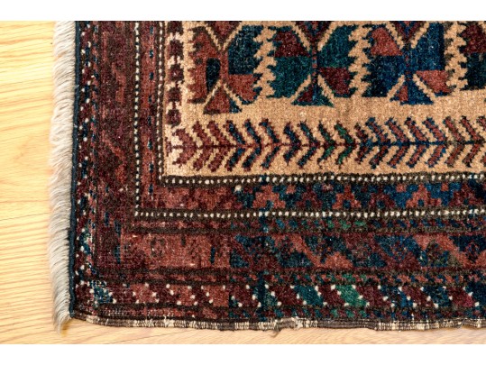 Antique Baluchi Tree Of Life Scatter Carpet, 3’ X 2’, Circa 1910-1920