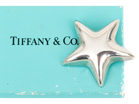 Tiffany & Co. Sterling Silver Puffed Star Form Brooch