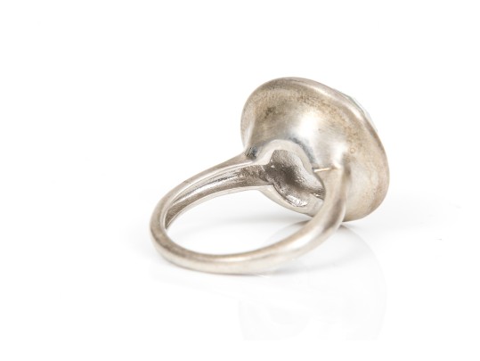 A Collection Of Two Sterling Silver Large And Stately Rings, Both Size 7