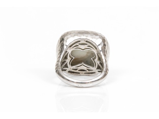 A Collection Of Two Sterling Silver Large And Stately Rings, Both Size 7