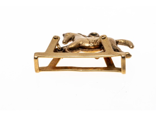 14K Yellow Gold Rocking Horse Pendant / Charm