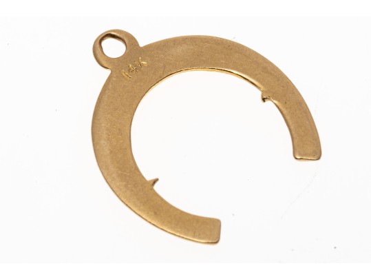 Lucky 14K Horseshoe Pendant / Charm