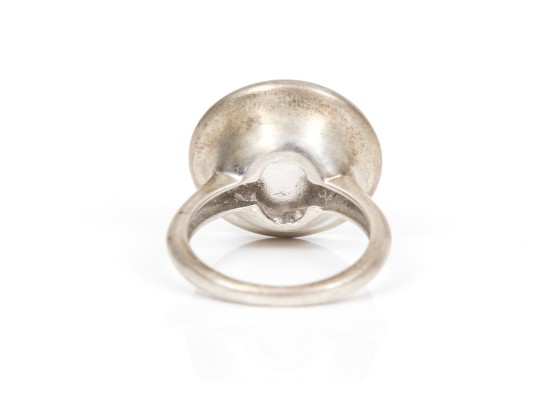 A Collection Of Two Sterling Silver Large And Stately Rings, Both Size 7
