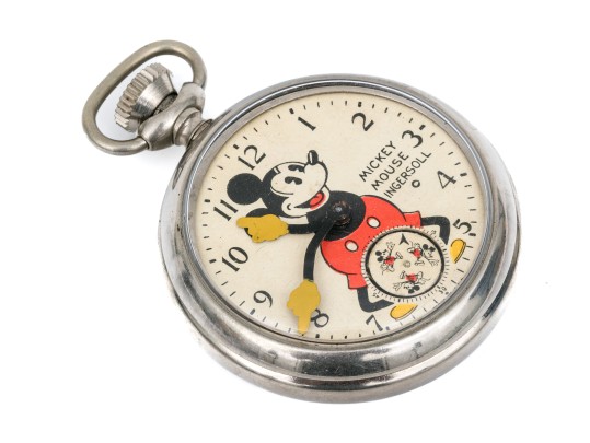 Vintage Ingersoll Mickey Mouse Open Face Pocket Watch 