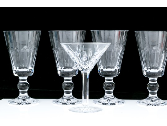 Group Of Five Pieces Waterford Crystal Stemware- Grafton Street And Lismore