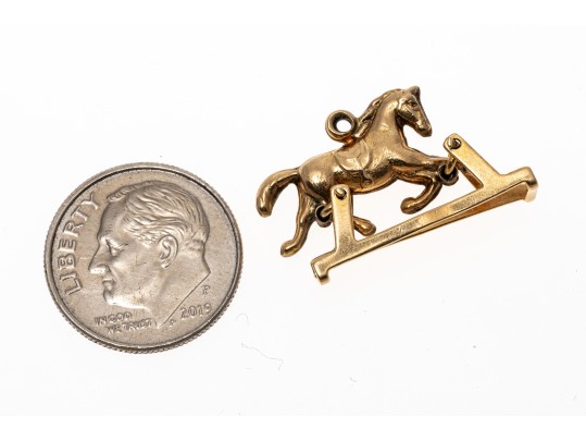 14K Yellow Gold Rocking Horse Pendant / Charm