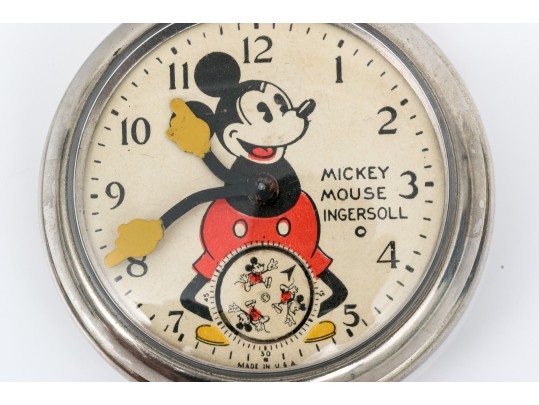 Vintage Ingersoll Mickey Mouse Open Face Pocket Watch 
