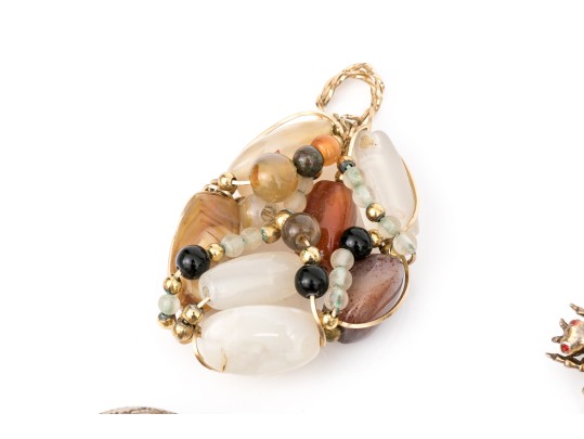 Assorted Collection Of Costume Jewelry And Sterling Silver Pieces