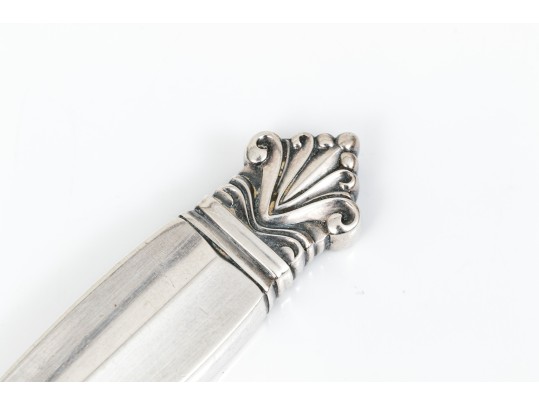 Georg Jensen Sterling Silver Classic Acanthus Horn Bladed Caviar Knife