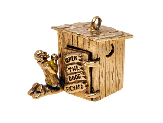 Fun 14K Outhouse Pendant / Charm
