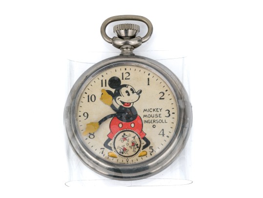 Vintage Ingersoll Mickey Mouse Open Face Pocket Watch 