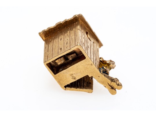 Fun 14K Outhouse Pendant / Charm
