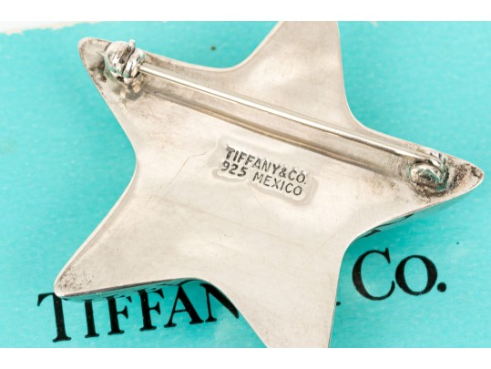 Tiffany & Co. Sterling Silver Puffed Star Form Brooch