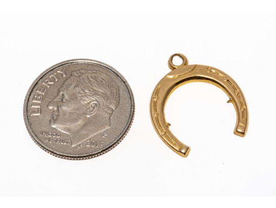 Lucky 14K Horseshoe Pendant / Charm