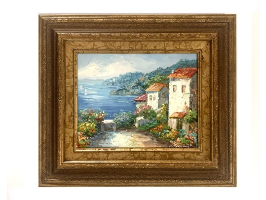 Small Signed Oil On Board Coastal Scene