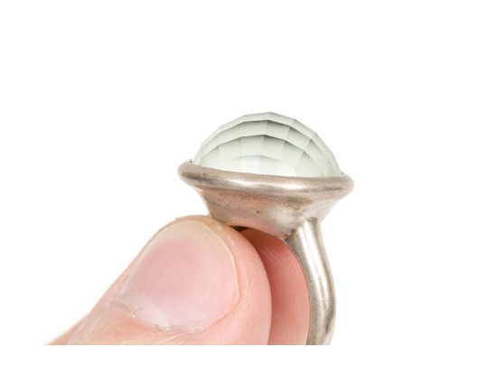 A Collection Of Two Sterling Silver Large And Stately Rings, Both Size 7