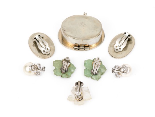 Pretty Collection Of Sterling Silver Earrings And Alpaca Silver Items