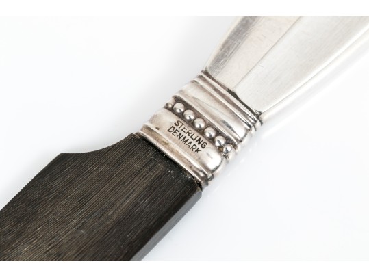 Georg Jensen Sterling Silver Classic Acanthus Horn Bladed Caviar Knife