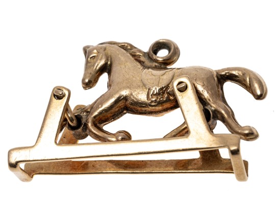 14K Yellow Gold Rocking Horse Pendant / Charm