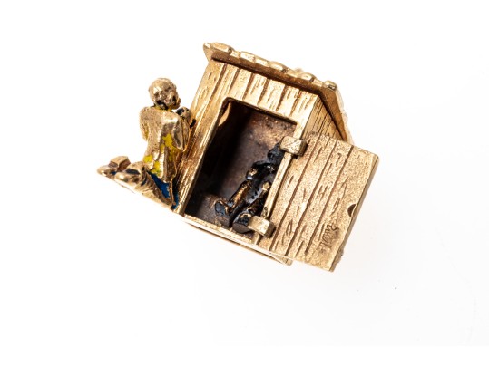 Fun 14K Outhouse Pendant / Charm