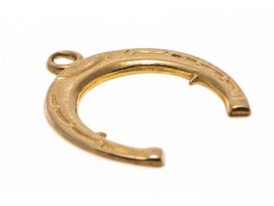 Lucky 14K Horseshoe Pendant / Charm