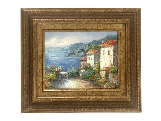 Small Signed Oil On Board Coastal Scene