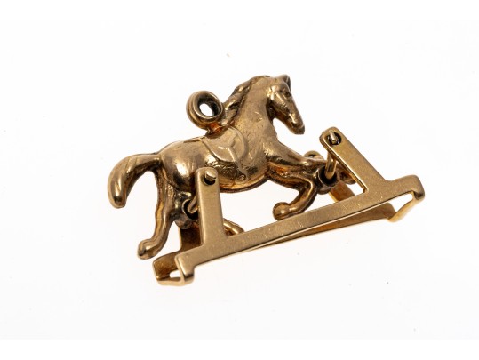 14K Yellow Gold Rocking Horse Pendant / Charm