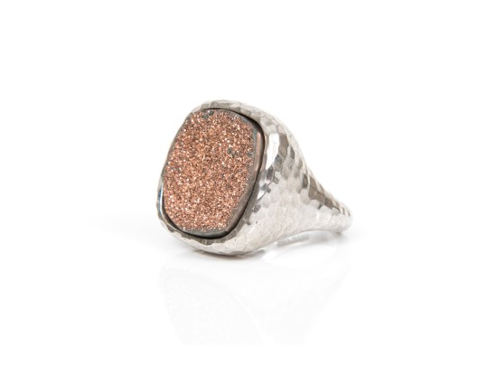 A Collection Of Two Sterling Silver Large And Stately Rings, Both Size 7
