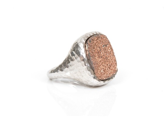 A Collection Of Two Sterling Silver Large And Stately Rings, Both Size 7