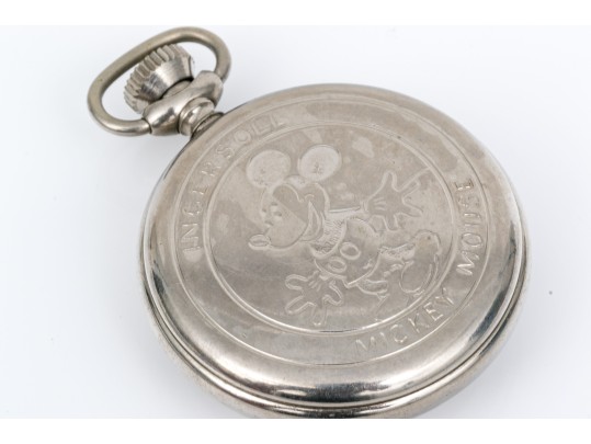 Vintage Ingersoll Mickey Mouse Open Face Pocket Watch 
