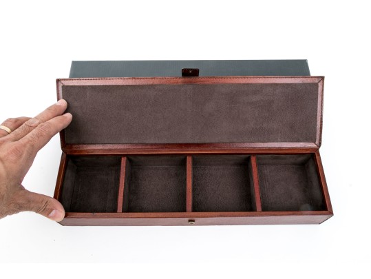 Vintage Restoration Hardware Antiqued Tan Artisan Leather Desk Box