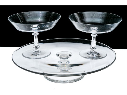 Group Of Three Val St. Lambert Crystal Table Wares