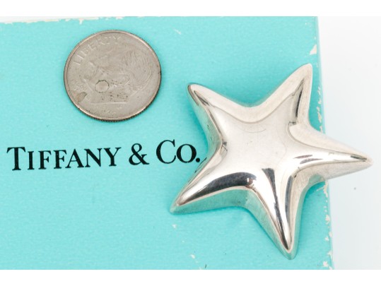 Tiffany & Co. Sterling Silver Puffed Star Form Brooch