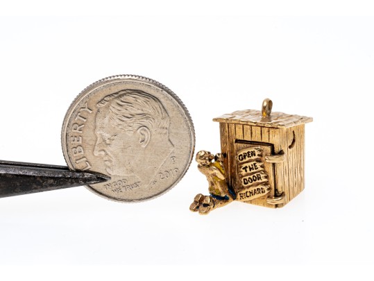 Fun 14K Outhouse Pendant / Charm
