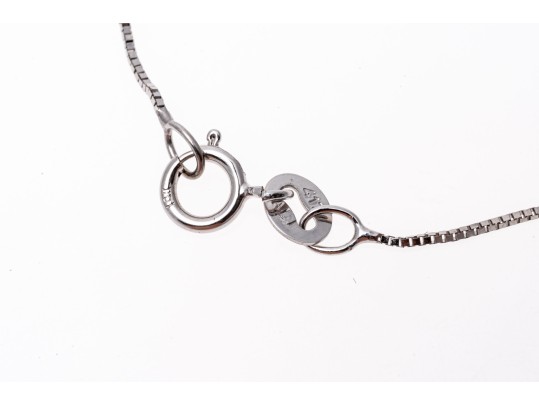 10K White Gold Opal Pendant Necklace