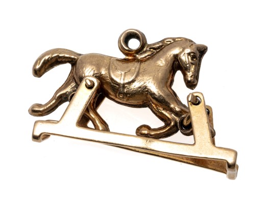 14K Yellow Gold Rocking Horse Pendant / Charm