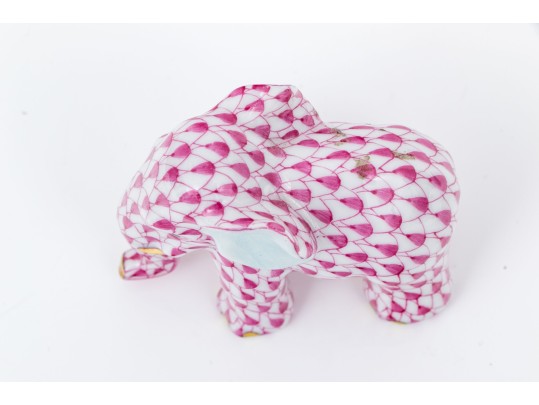 Herend Pretty Pink Fishnet Small Elephant