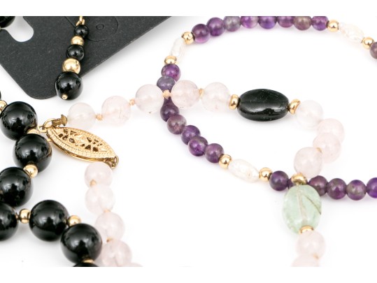 Collection Of Delicate 14k Gold And Gemstone Jewelry