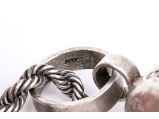 Vintage Sterling Silver Chain With Skull Pendant