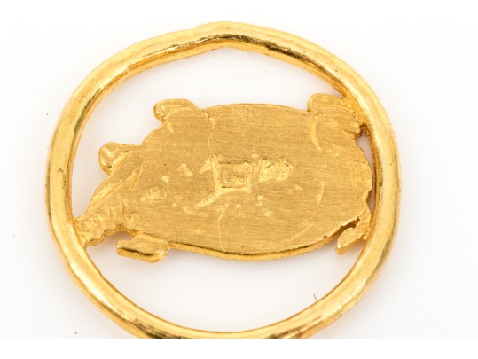 .999 Gold Charming Chubby Pig Motif Pendant