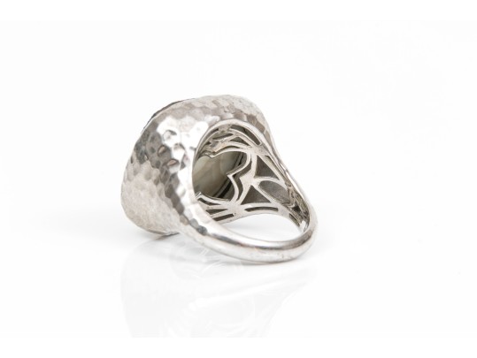 A Collection Of Two Sterling Silver Large And Stately Rings, Both Size 7