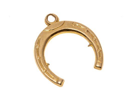 Lucky 14K Horseshoe Pendant / Charm
