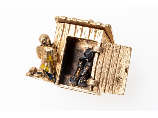 Fun 14K Outhouse Pendant / Charm