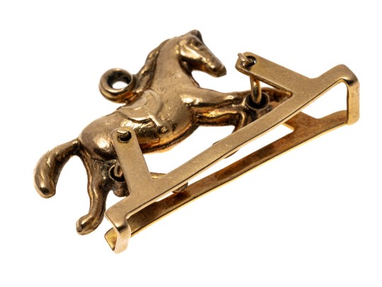 14K Yellow Gold Rocking Horse Pendant / Charm