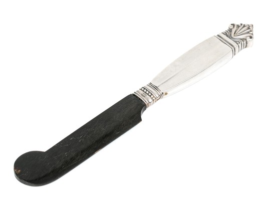 Georg Jensen Sterling Silver Classic Acanthus Horn Bladed Caviar Knife