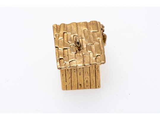 Fun 14K Outhouse Pendant / Charm