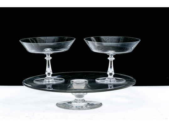 Group Of Three Val St. Lambert Crystal Table Wares