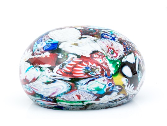 Large Art Glass Millefiori Paperweight 