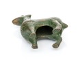 Pair Of Green Painted Cast Bronze Animal Figures